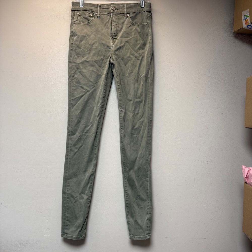 American Eagle Super Hi-Rise Jegging Womens 8 X-Long Olive Green Stretch Excell